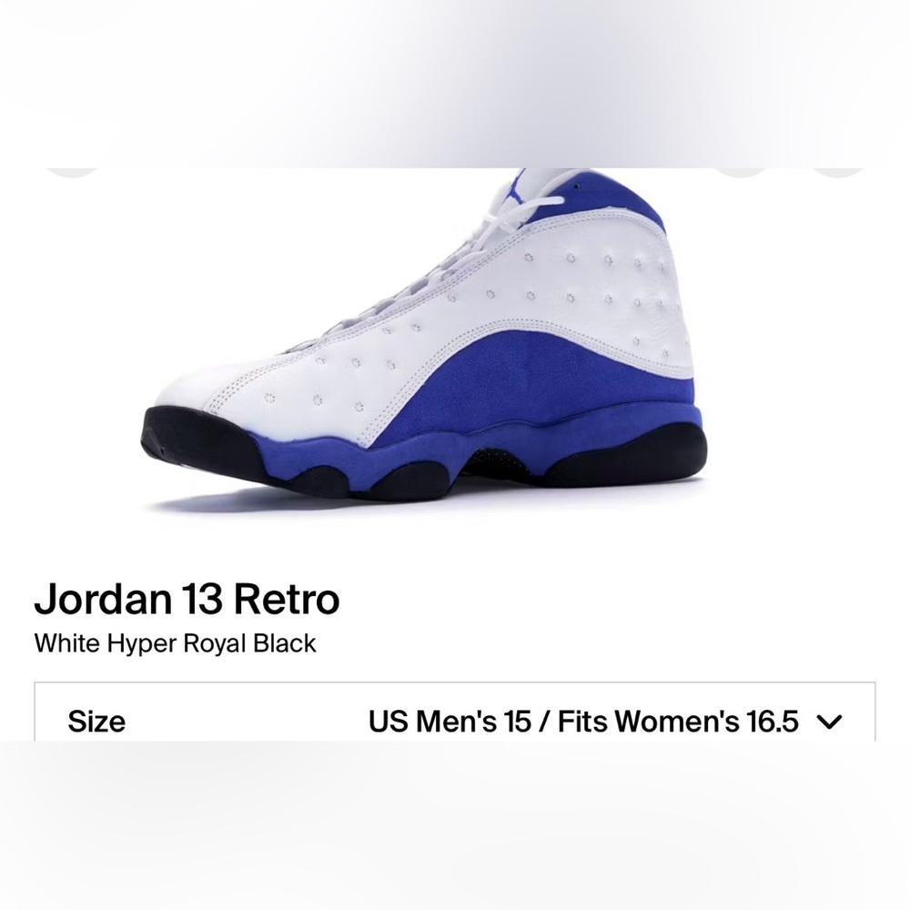 Jordan 13 Retro White and Blue Men's Shoes